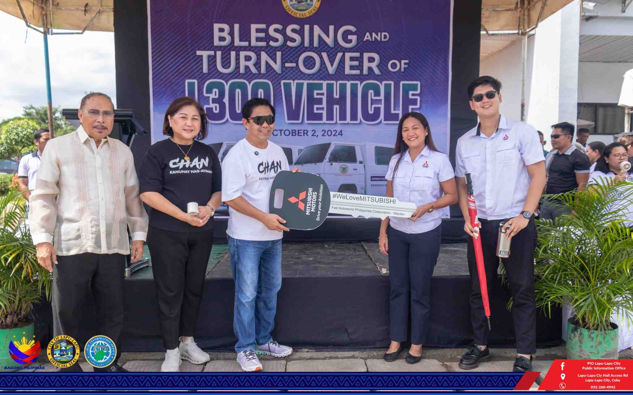 Image Posted for Mayor Chan and Lapu-Lapu City Lone District Congresswoman Cindi Chan led the turnover and blessing ceremony for the 15 units of L300 vans.